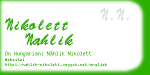 nikolett nahlik business card